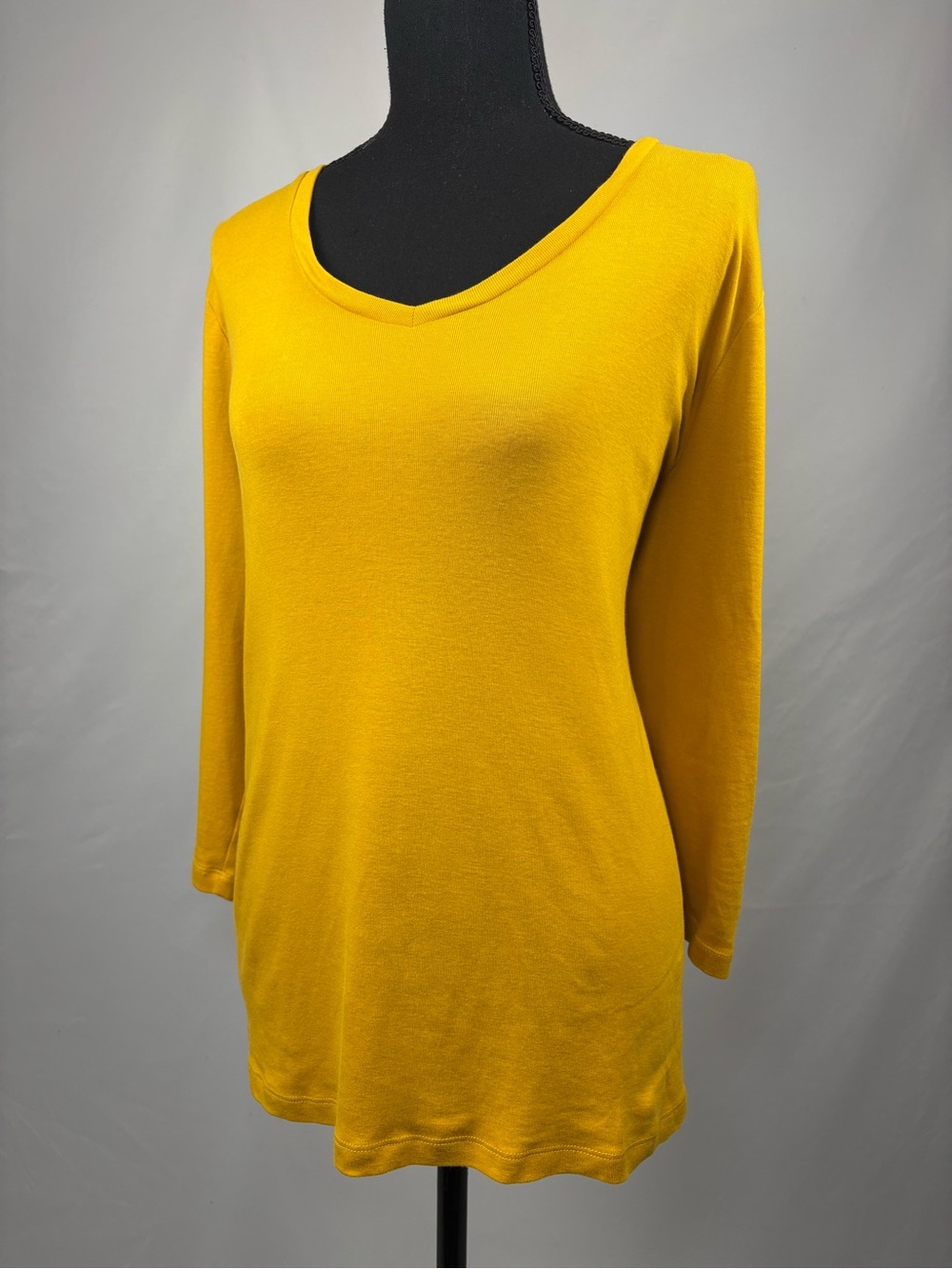 Scoop Neck Long Sleeve Top Mustard Yellow